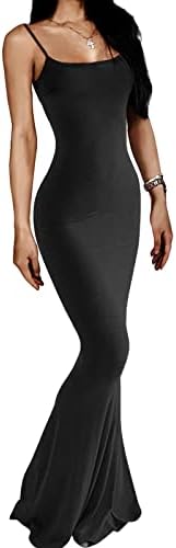 Women's Casual Lounge Slip Long Dress Sexy Sleeveless Backless Bodycon Maxi Dresses 2023 Summer Slim Elegant