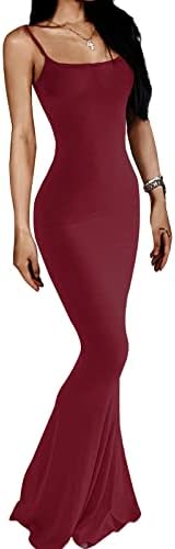Women's Casual Lounge Slip Long Dress Sexy Sleeveless Backless Bodycon Maxi Dresses 2023 Summer Slim Elegant