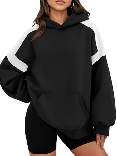 Womens Oversized Hoodies Color Block Fall Fashion 2025 Casual Long Sleeve Sweatshirts Y2k Winter Clothes