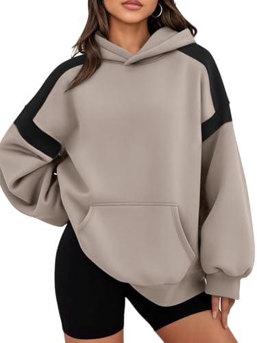 Womens Oversized Hoodies Color Block Fall Fashion 2025 Casual Long Sleeve Sweatshirts Y2k Winter Clothes