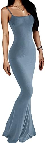 Women's Casual Lounge Slip Long Dress Sexy Sleeveless Backless Bodycon Maxi Dresses 2023 Summer Slim Elegant