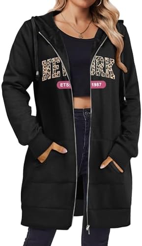 Zip Up Hoodies For Women Long Sleeve Oversized Sweatshirts Casual Lightweight Fleece Jackets With Pockets