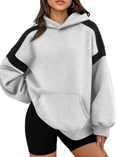 Womens Oversized Hoodies Color Block Fall Fashion 2025 Casual Long Sleeve Sweatshirts Y2k Winter Clothes