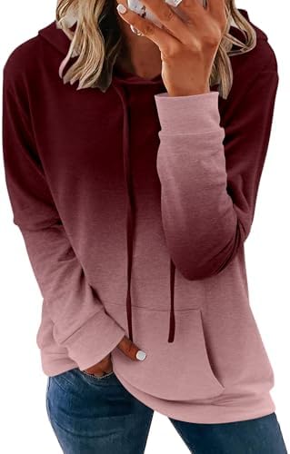 Women's Pullover Hoodies Teen Girls Trendy Fall Fashion Tops Hooded Sweatshirts