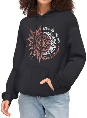 Women's Hoodies Long Sleeve Sweatshirts Drawstring Pullover Tops with Pocket Casual Loose Blouses Tunic