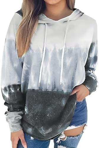 Women's Hoodies Long Sleeve Sweatshirts Drawstring Pullover Tops with Pocket Casual Loose Blouses Tunic