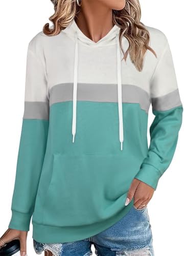 Women's Hoodies Long Sleeve Sweatshirts Drawstring Pullover Tops with Pocket Casual Loose Blouses Tunic