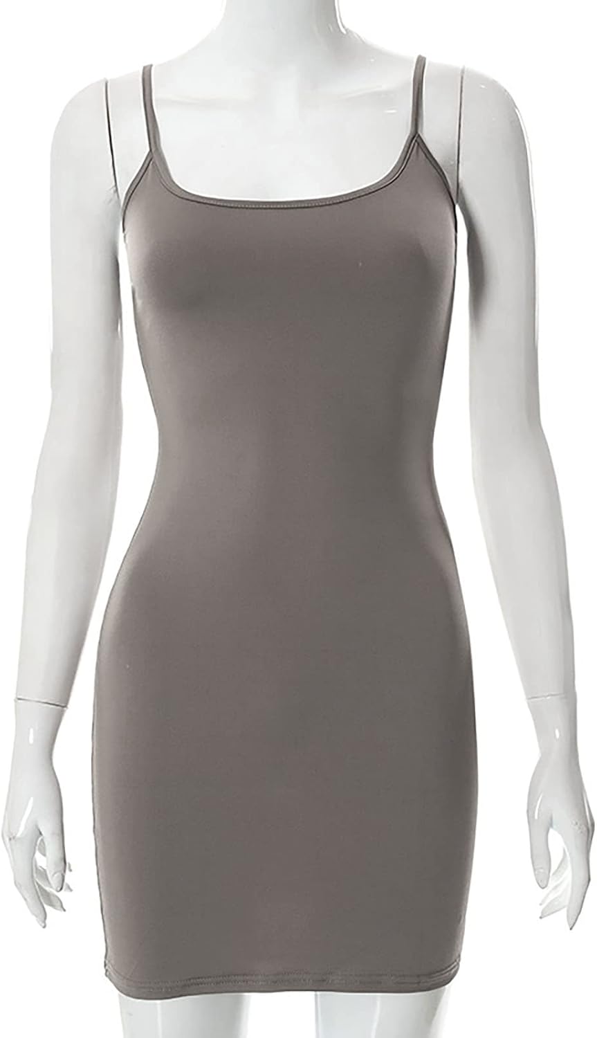 Women's Casual Lounge Slip Long Dress Sexy Sleeveless Backless Bodycon Maxi Dresses 2023 Summer Slim Elegant