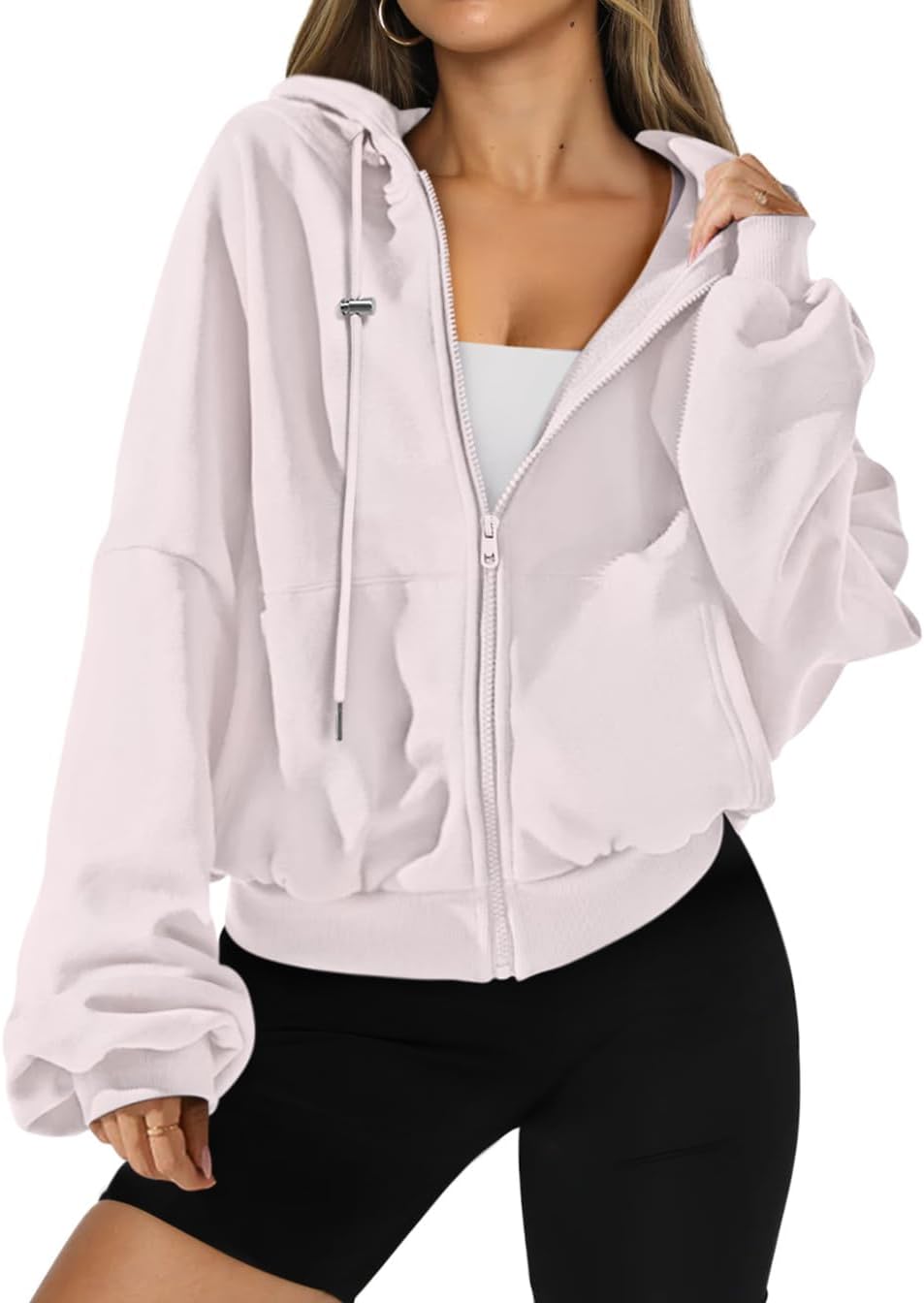 Womens Zip Up Hoodies Oversized Workout Sweatshirts Fall Fashion 2025 Casual Fleece Y2k Jackets Winter Fall Clothes
