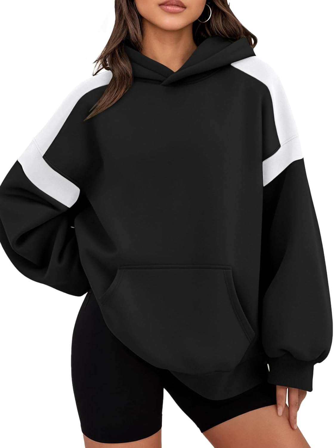 Womens Oversized Hoodies Color Block Fall Fashion 2025 Casual Long Sleeve Sweatshirts Y2k Winter Clothes