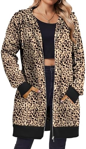 Zip Up Hoodies For Women Long Sleeve Oversized Sweatshirts Casual Lightweight Fleece Jackets With Pockets