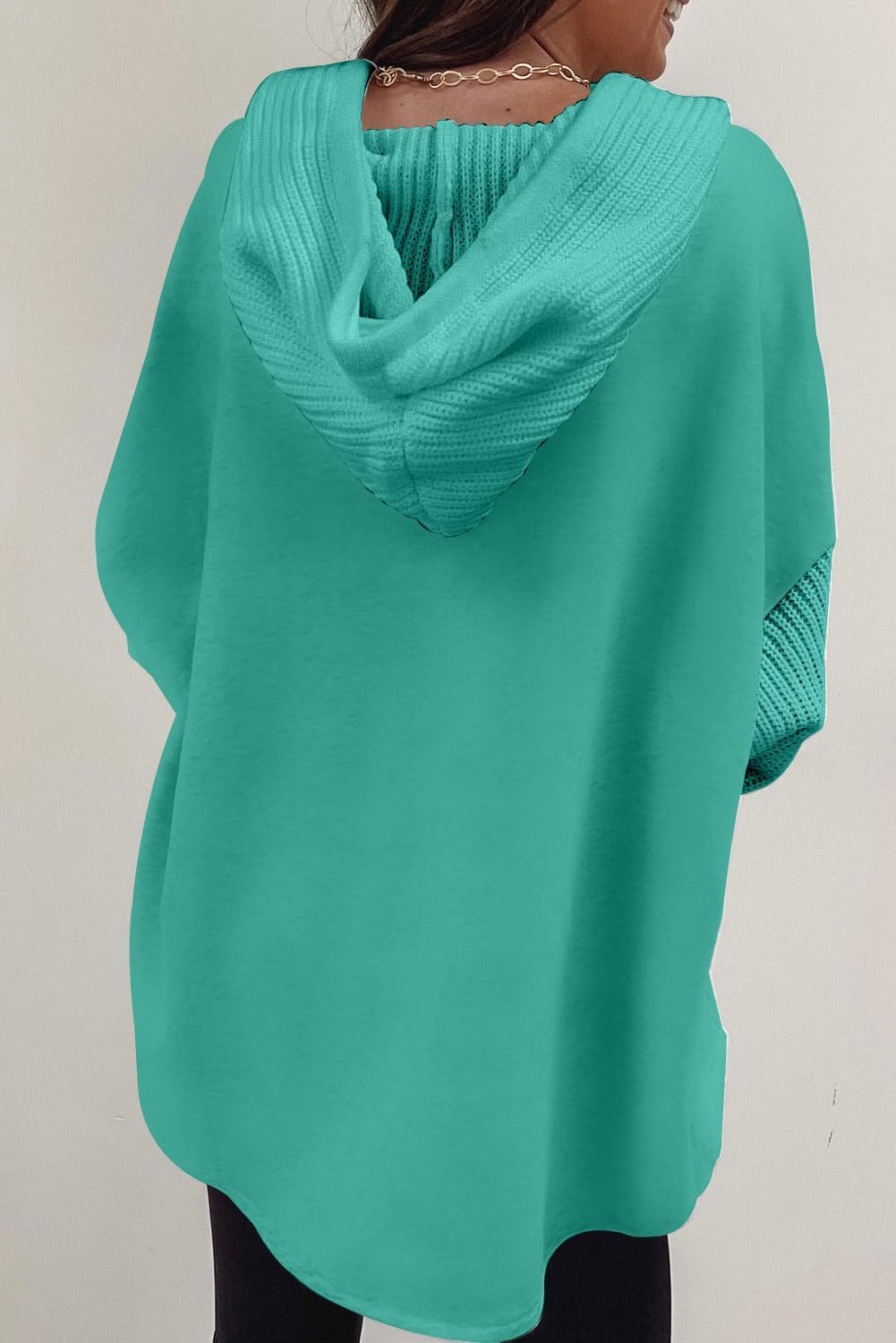 Oversized Sweatshirt for Women Loose Fit Casual Long Sleeve Button Hooded Sweatshirts Hoodies with Pocket