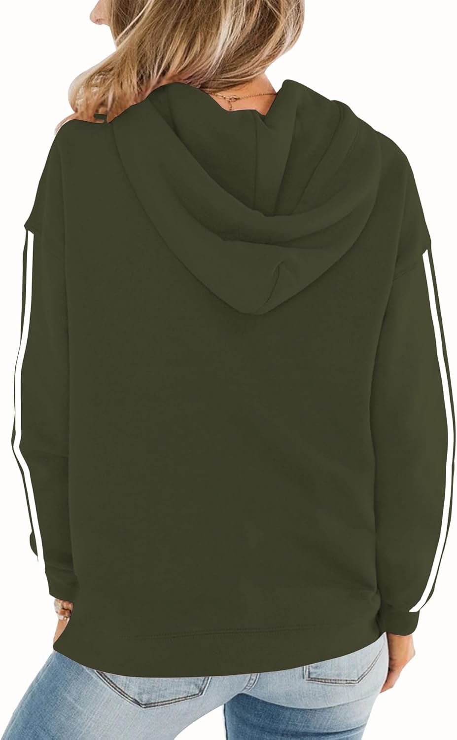 Womens Casual Hoodies Crew Neck Long Sleeve Sweatshirts with Pocket Lightweight Pullover Tops