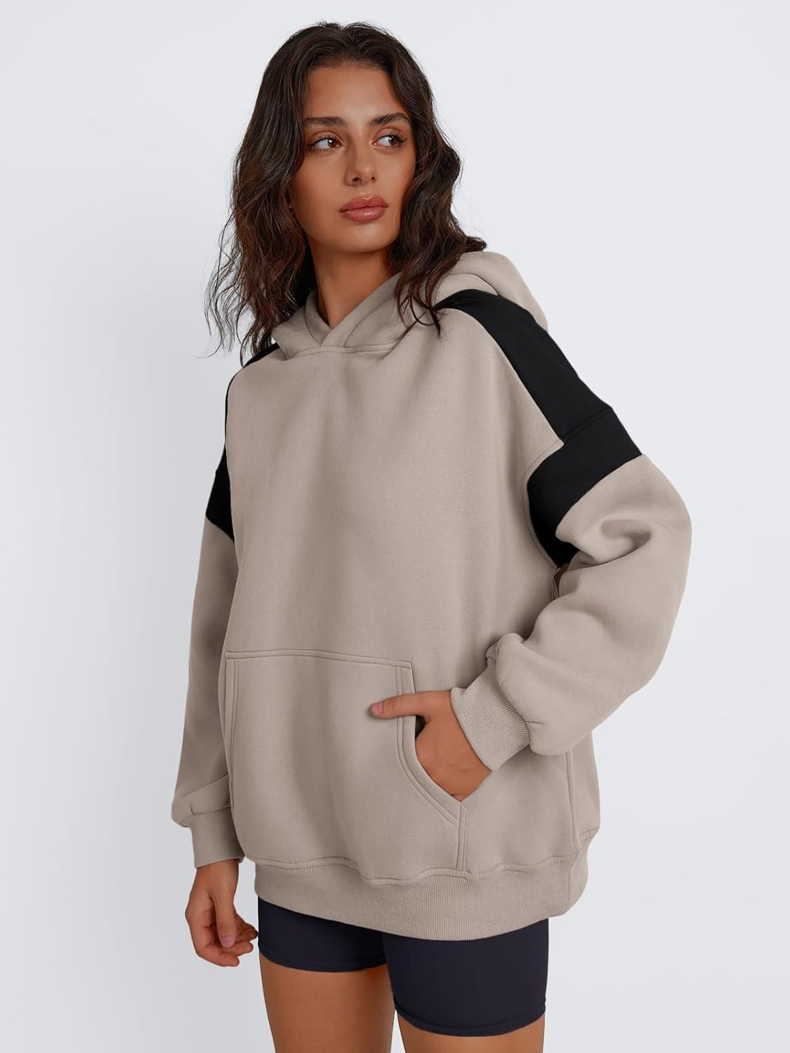 Womens Oversized Hoodies Color Block Fall Fashion 2025 Casual Long Sleeve Sweatshirts Y2k Winter Clothes