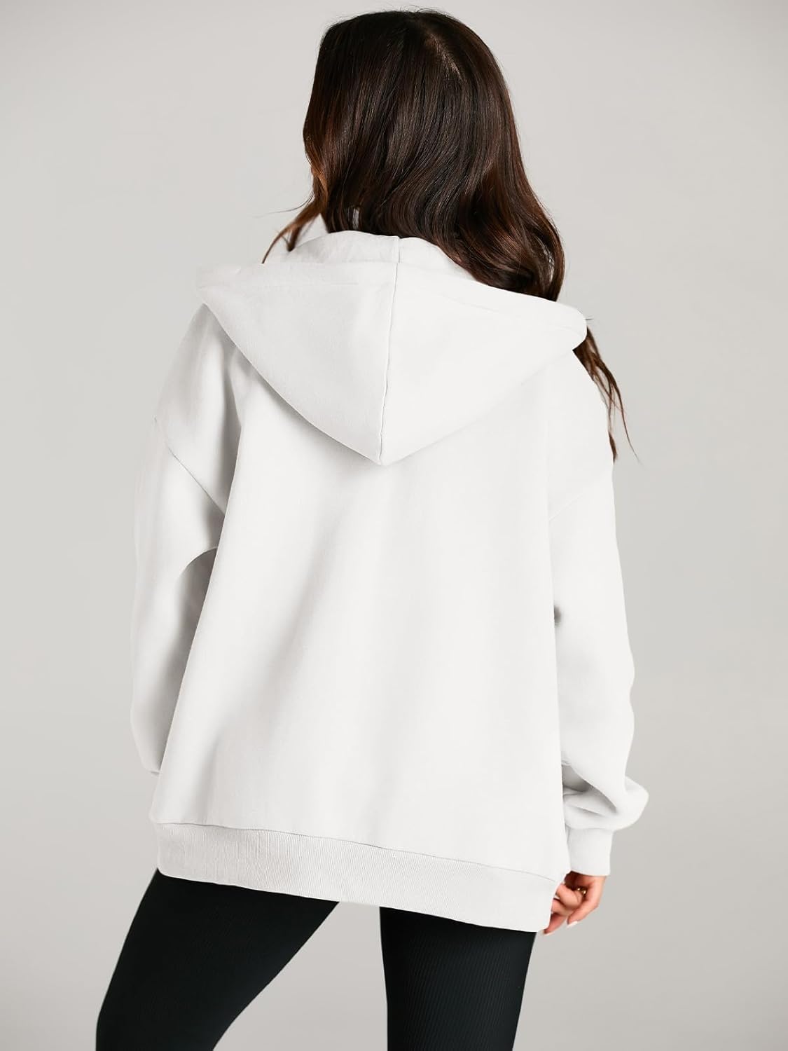 Women's Drawstring Zip Up Cute Hoodies Fall Jacket Oversized Casual Sweatshirts with Pocket