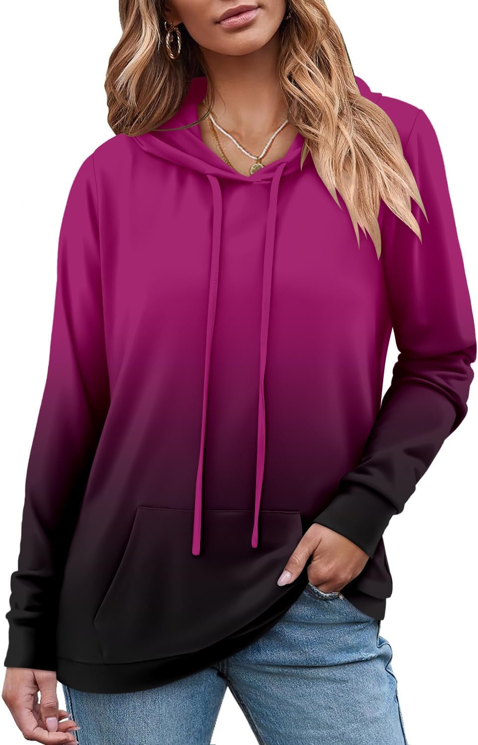 Women's Pullover Hoodies Teen Girls Trendy Fall Fashion Tops Hooded Sweatshirts