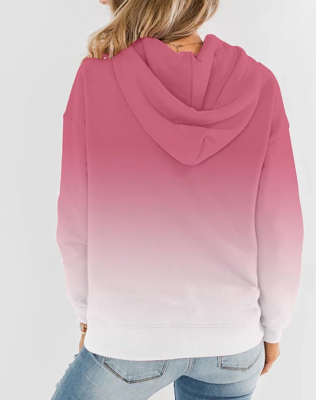 Womens Casual Hoodies Crew Neck Long Sleeve Sweatshirts with Pocket Lightweight Pullover Tops