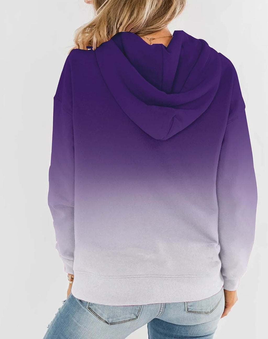 Womens Casual Hoodies Crew Neck Long Sleeve Sweatshirts with Pocket Lightweight Pullover Tops