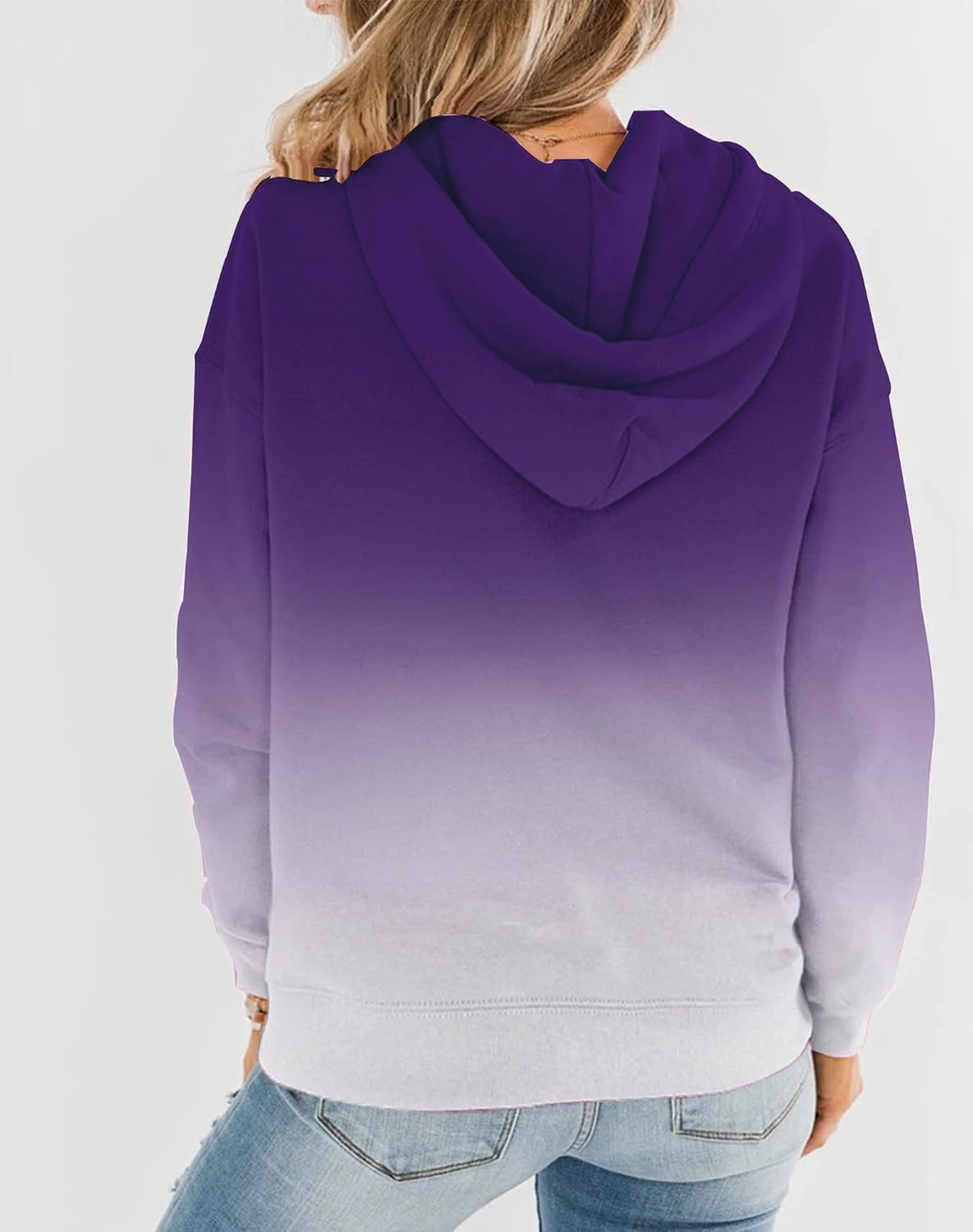 Womens Casual Hoodies Crew Neck Long Sleeve Sweatshirts with Pocket Lightweight Pullover Tops