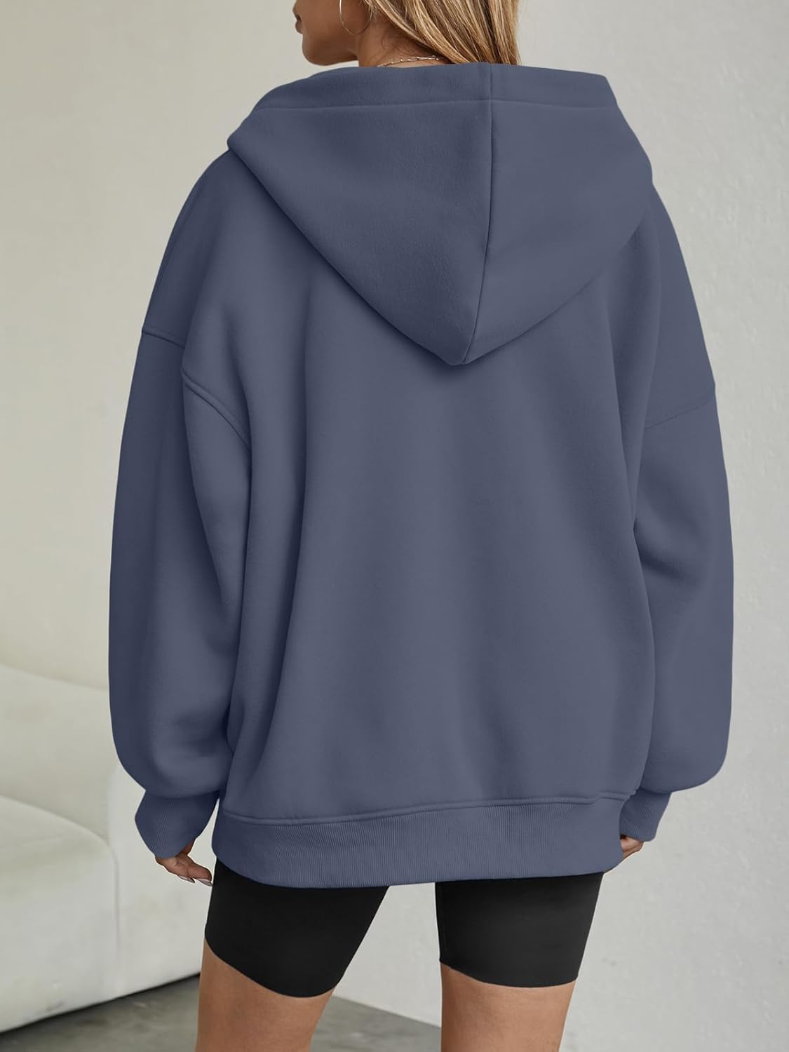 Womens Oversized V Neck Hoodies with Thumb Hole Pullover Sweatshirts Y2k Clothes Fall Fashion Outfits 2025