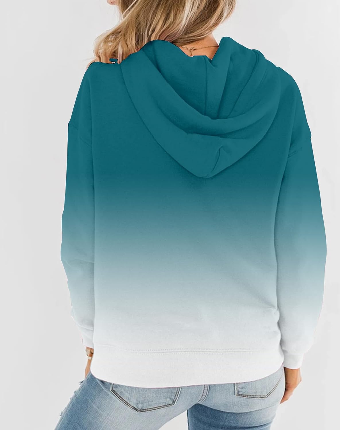 Womens Casual Hoodies Crew Neck Long Sleeve Sweatshirts with Pocket Lightweight Pullover Tops