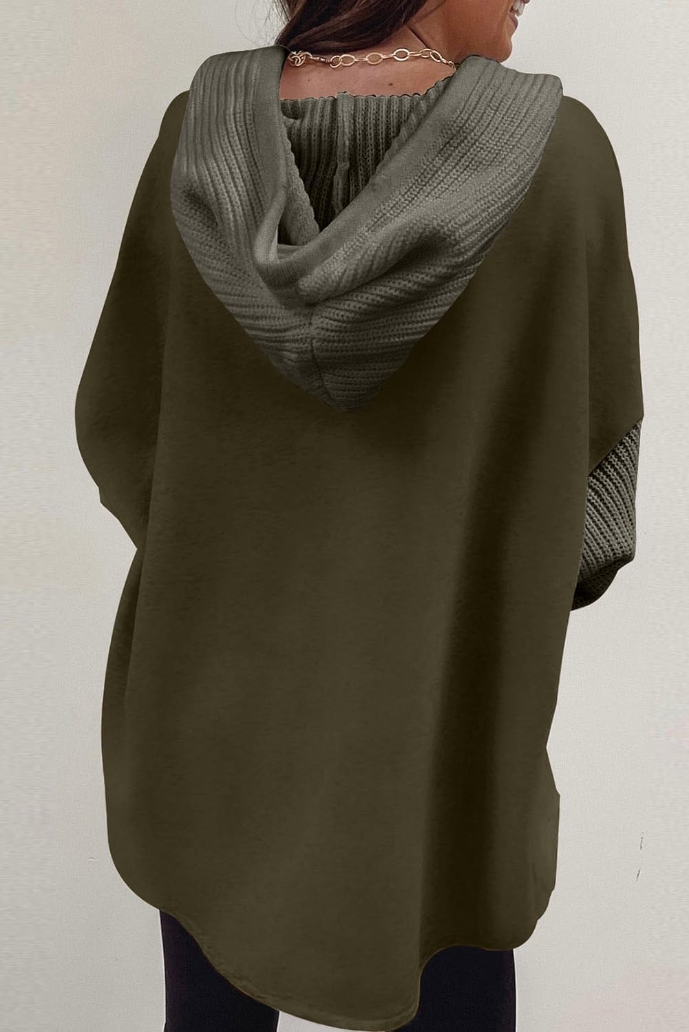 Oversized Sweatshirt for Women Loose Fit Casual Long Sleeve Button Hooded Sweatshirts Hoodies with Pocket