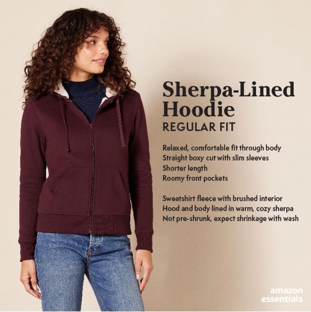Women's Sherpa-Lined Fleece Full-Zip Hooded Jacket (Available in Plus Size)