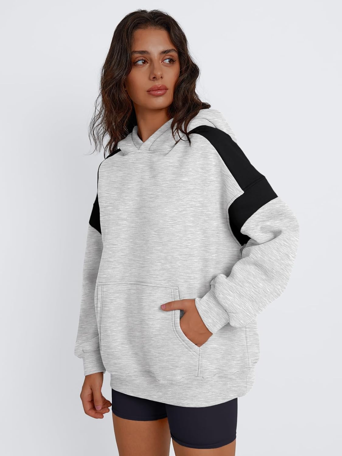 Womens Oversized Hoodies Color Block Fall Fashion 2025 Casual Long Sleeve Sweatshirts Y2k Winter Clothes