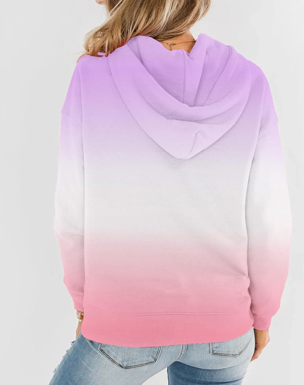 Womens Casual Hoodies Crew Neck Long Sleeve Sweatshirts with Pocket Lightweight Pullover Tops