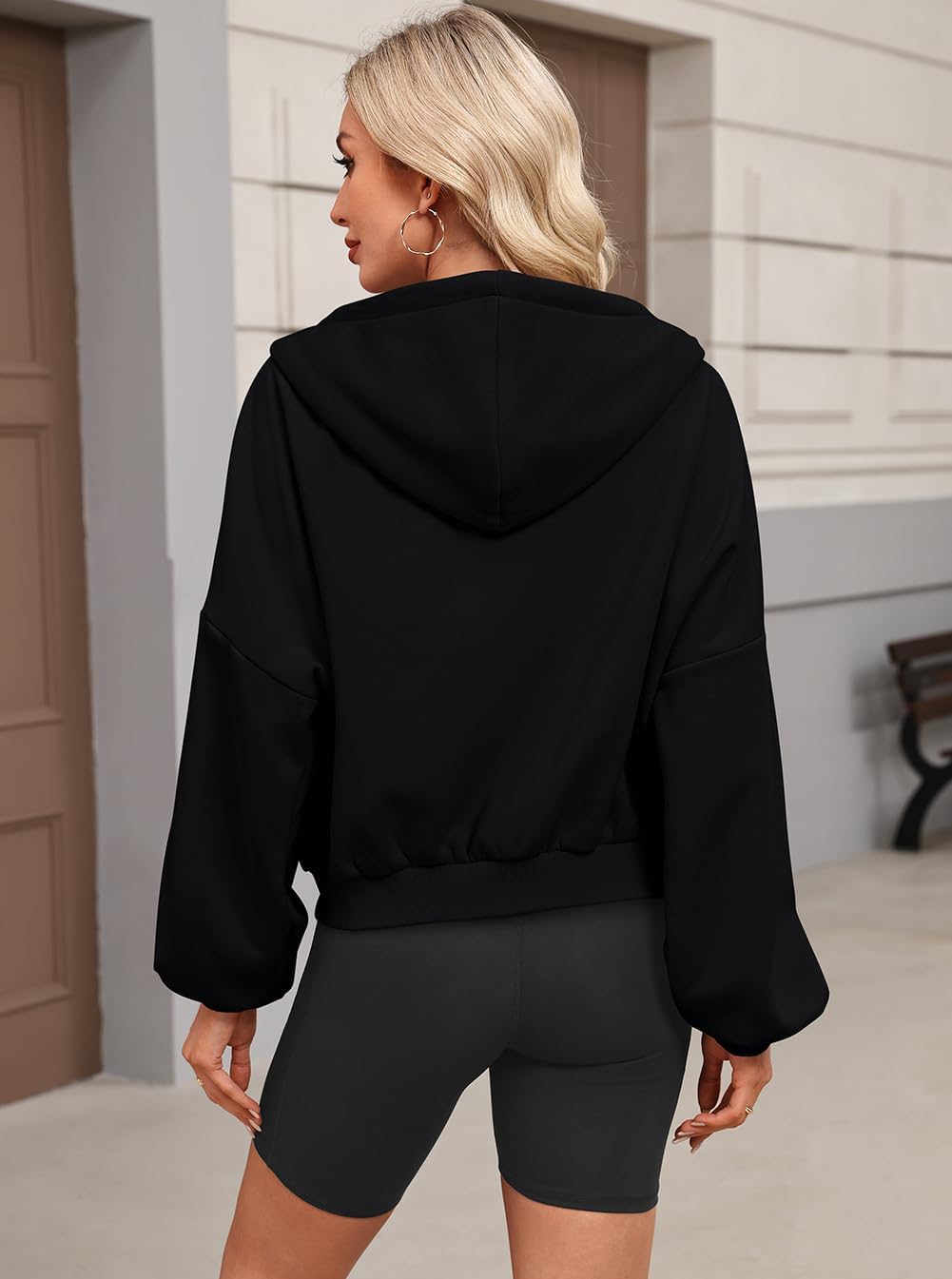 Womens Zip Up Hoodies Oversized Workout Sweatshirts Fall Fashion 2025 Casual Fleece Y2k Jackets Winter Fall Clothes