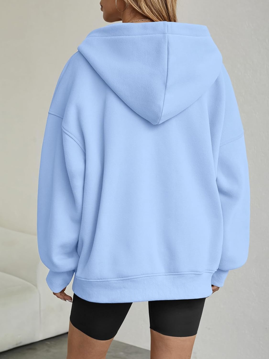 Womens Oversized V Neck Hoodies with Thumb Hole Pullover Sweatshirts Y2k Clothes Fall Fashion Outfits 2025