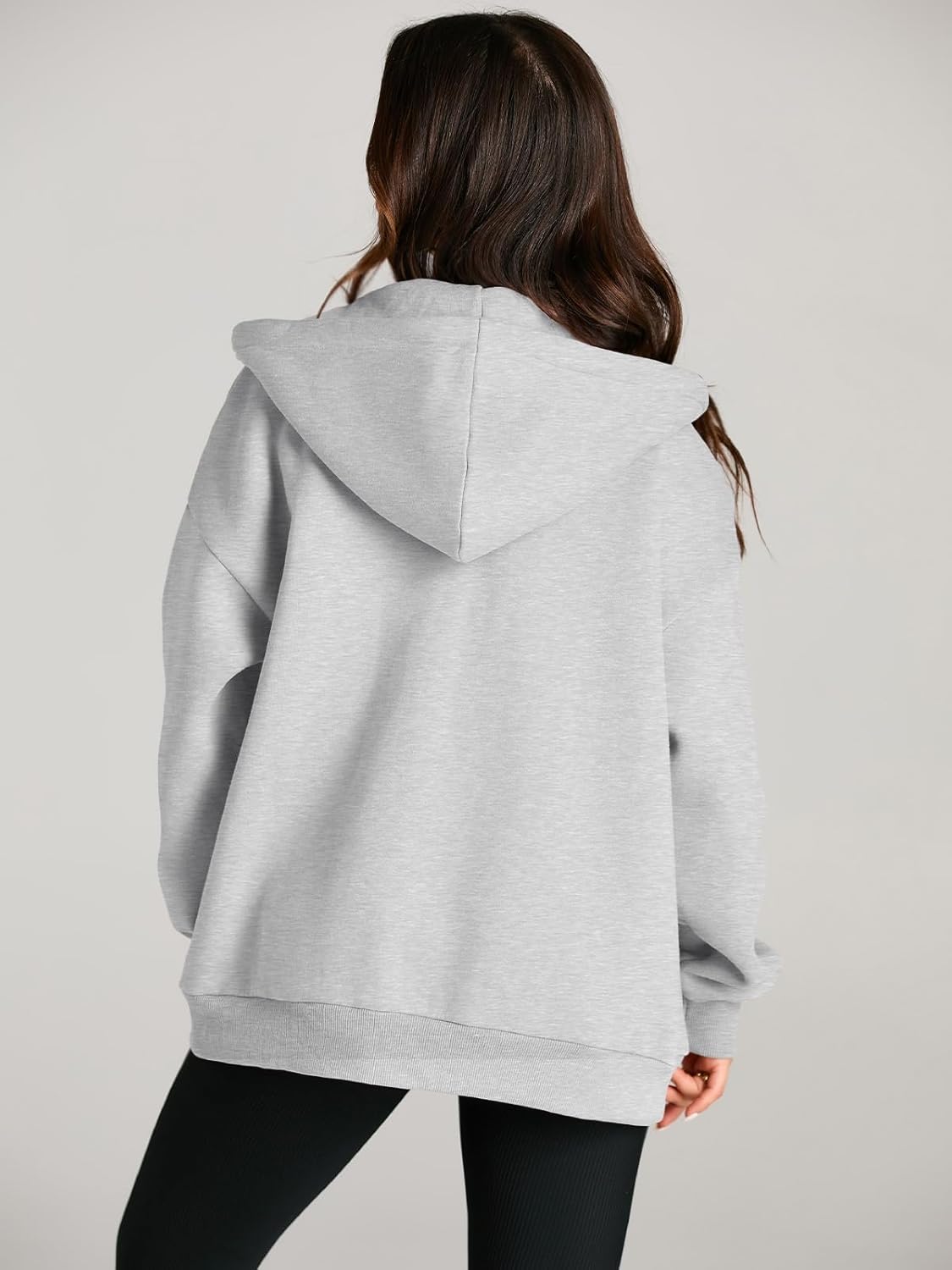 Women's Drawstring Zip Up Cute Hoodies Fall Jacket Oversized Casual Sweatshirts with Pocket