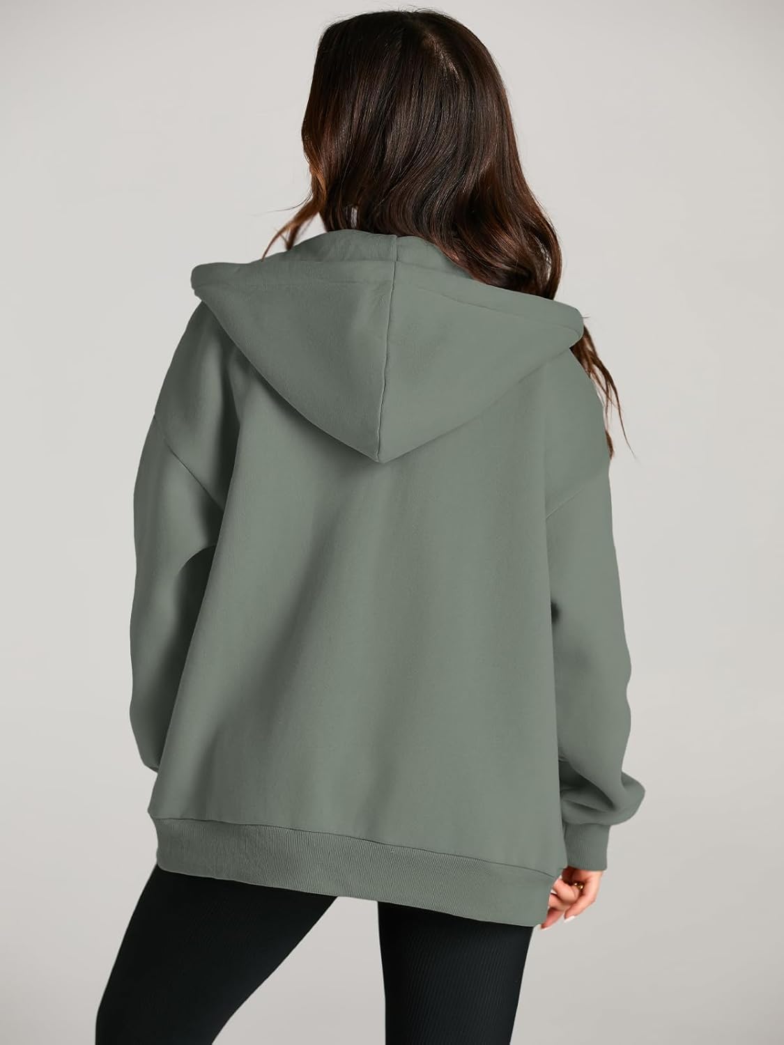 Women's Drawstring Zip Up Cute Hoodies Fall Jacket Oversized Casual Sweatshirts with Pocket