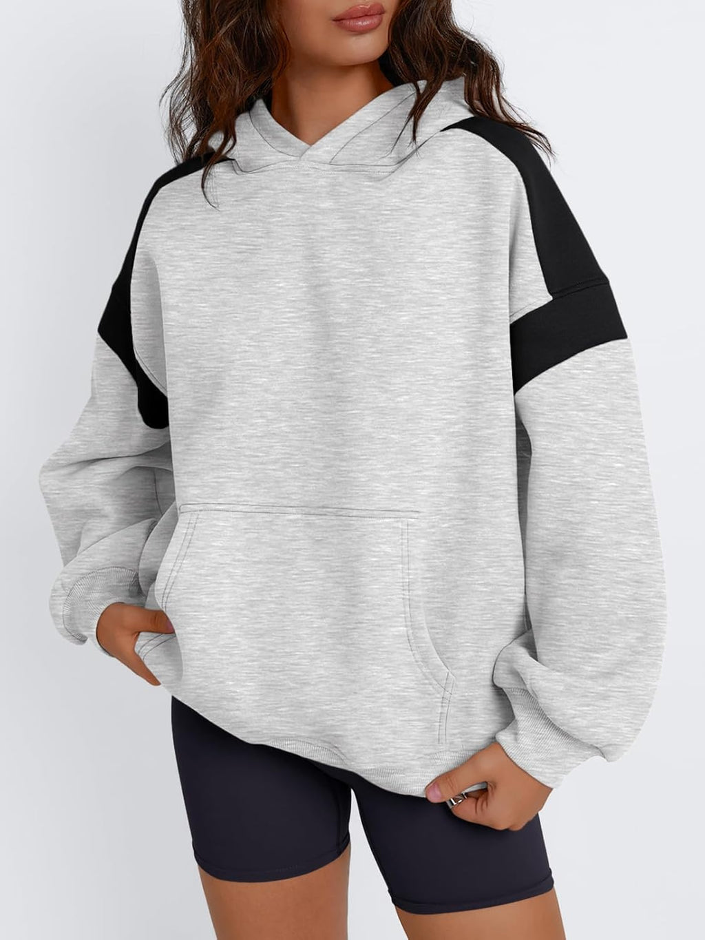 Womens Oversized Hoodies Color Block Fall Fashion 2025 Casual Long Sleeve Sweatshirts Y2k Winter Clothes