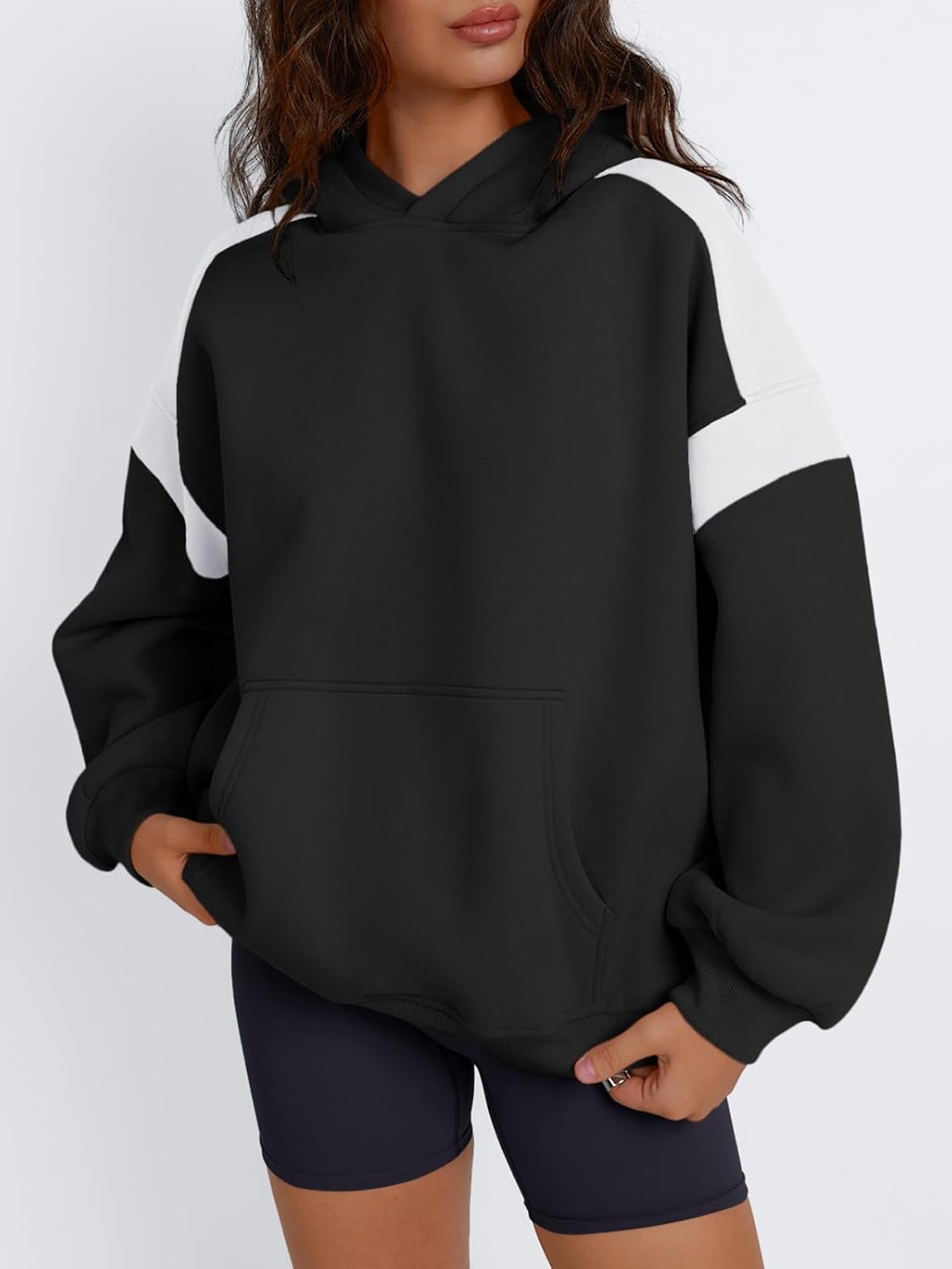 Womens Oversized Hoodies Color Block Fall Fashion 2025 Casual Long Sleeve Sweatshirts Y2k Winter Clothes