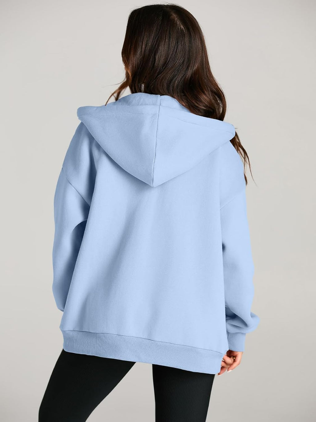 Women's Drawstring Zip Up Cute Hoodies Fall Jacket Oversized Casual Sweatshirts with Pocket
