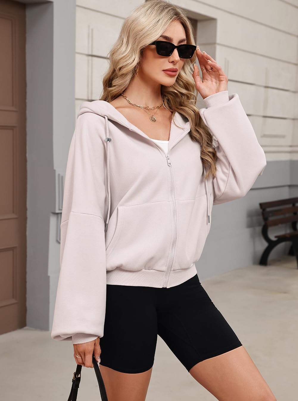 Womens Zip Up Hoodies Oversized Workout Sweatshirts Fall Fashion 2025 Casual Fleece Y2k Jackets Winter Fall Clothes