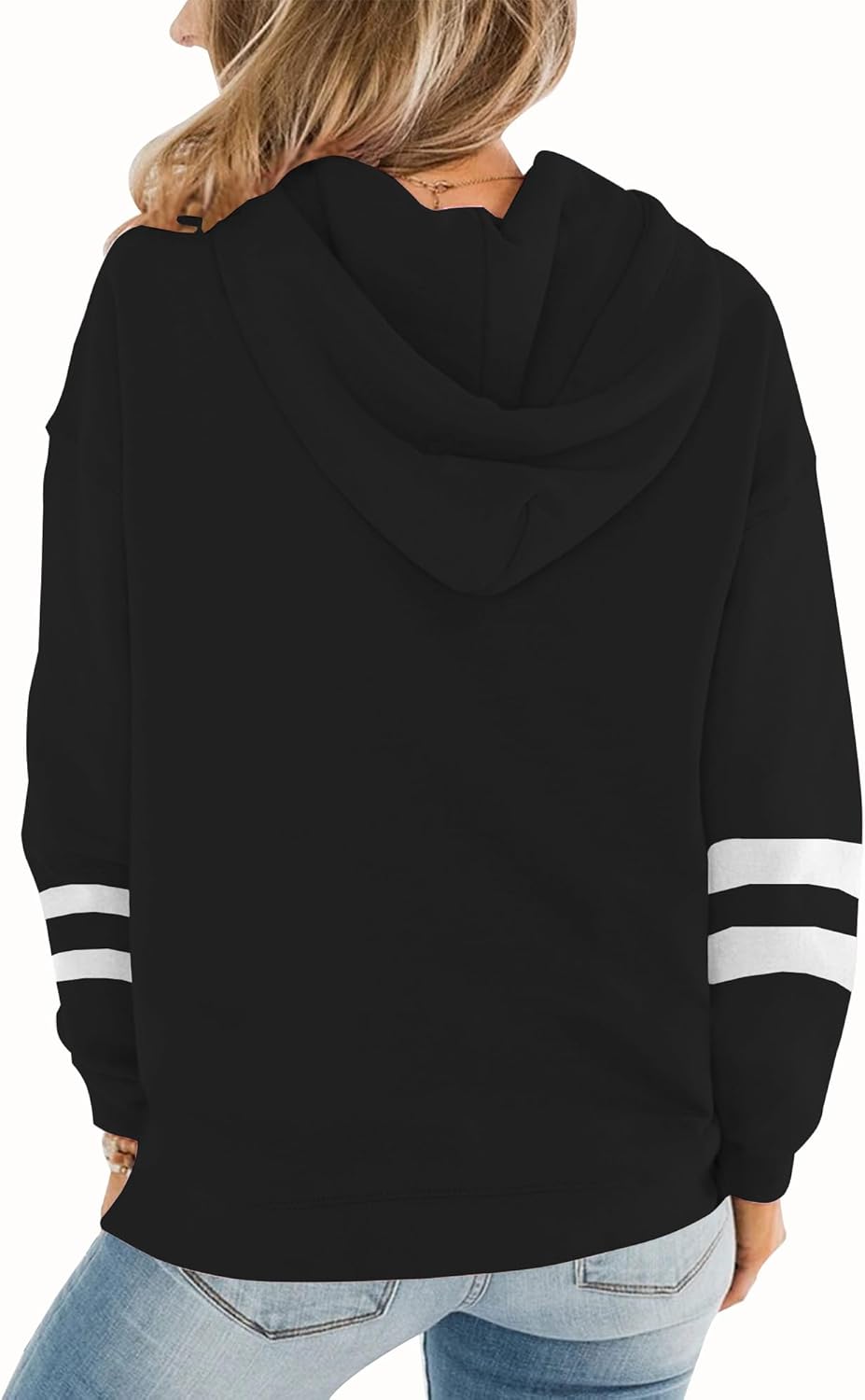 Womens Casual Hoodies Crew Neck Long Sleeve Sweatshirts with Pocket Lightweight Pullover Tops