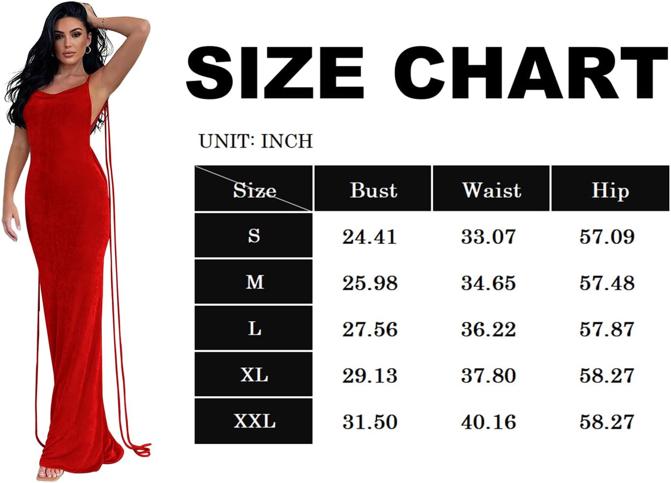 Slip Bodycon Dresses for Women Spaghetti Strap Lace Up Backless Cowl Neck Maxi Mermaid Cocktail Party Dress
