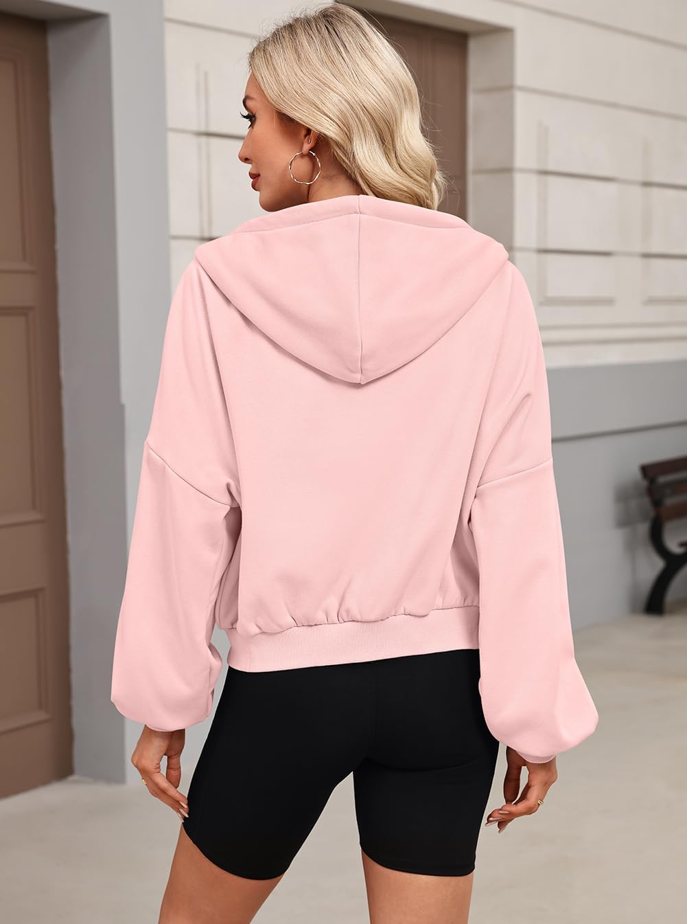 Womens Zip Up Hoodies Oversized Workout Sweatshirts Fall Fashion 2025 Casual Fleece Y2k Jackets Winter Fall Clothes