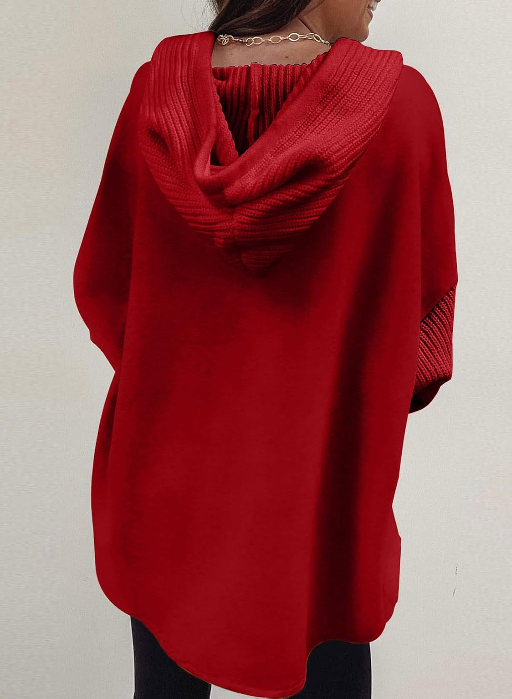 Oversized Sweatshirt for Women Loose Fit Casual Long Sleeve Button Hooded Sweatshirts Hoodies with Pocket