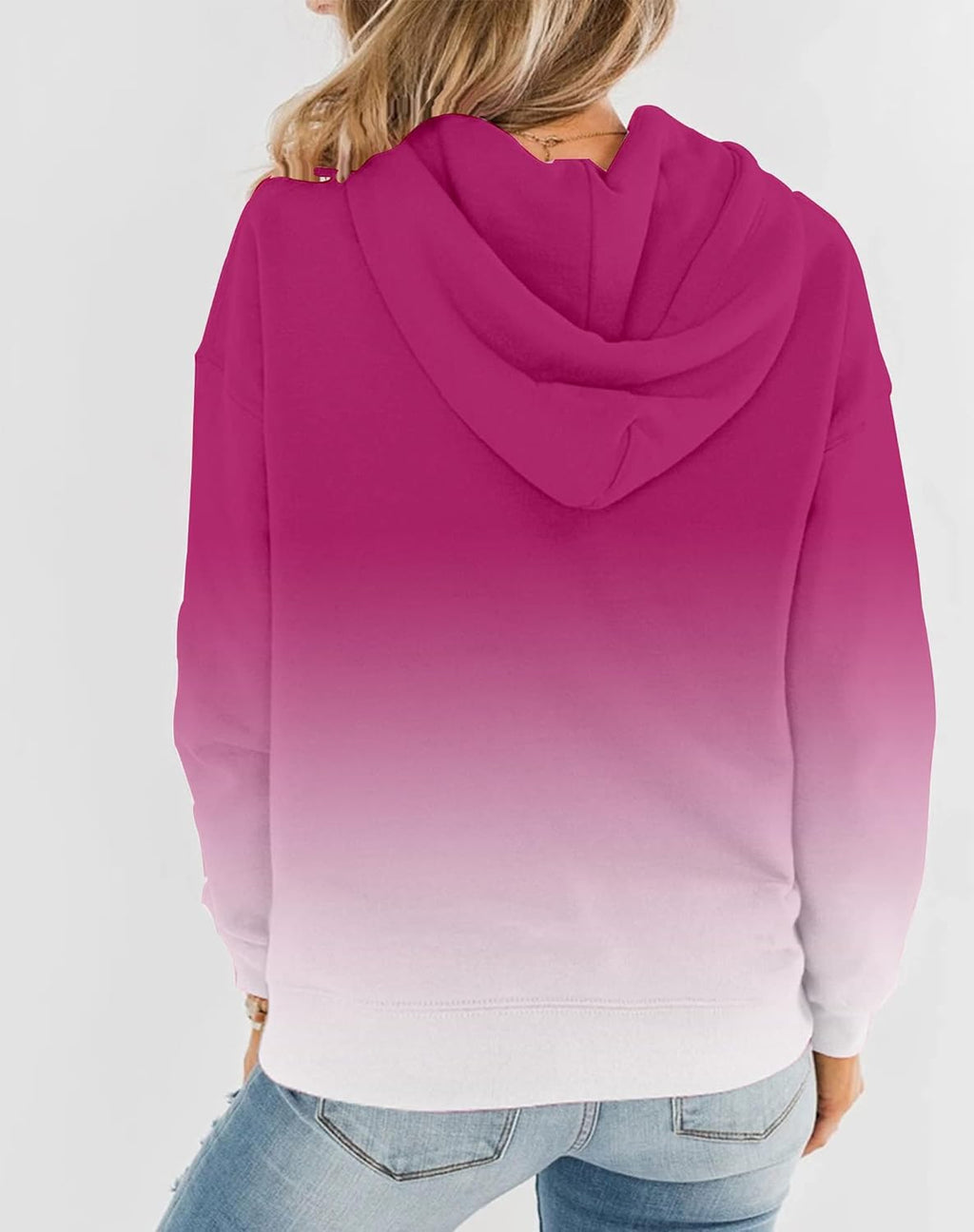 Womens Casual Hoodies Crew Neck Long Sleeve Sweatshirts with Pocket Lightweight Pullover Tops