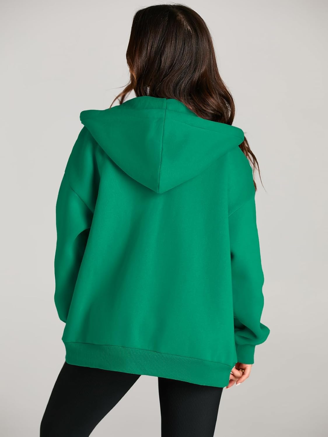 Women's Drawstring Zip Up Cute Hoodies Fall Jacket Oversized Casual Sweatshirts with Pocket