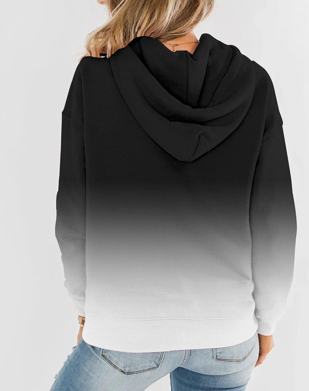 Womens Casual Hoodies Crew Neck Long Sleeve Sweatshirts with Pocket Lightweight Pullover Tops