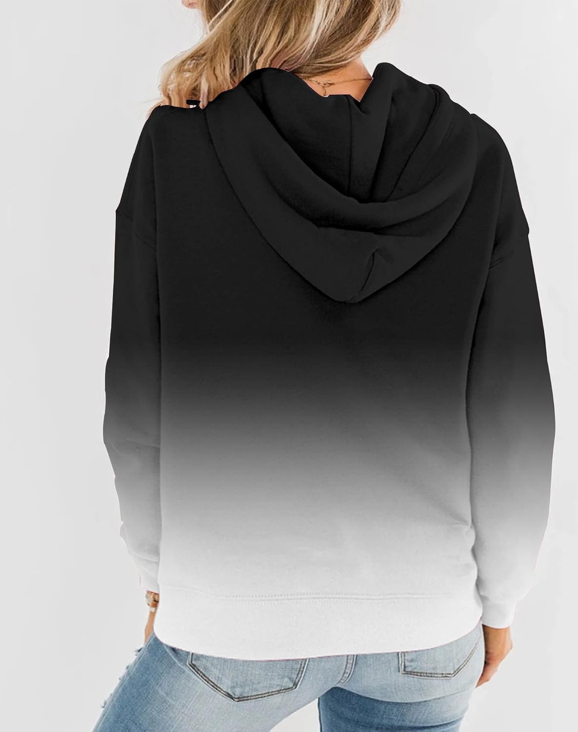 Womens Casual Hoodies Crew Neck Long Sleeve Sweatshirts with Pocket Lightweight Pullover Tops