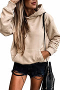 Women's Casual Hoodies Long Sleeve Solid Lightweight Pullover Tops Loose Sweatshirt with Pocket