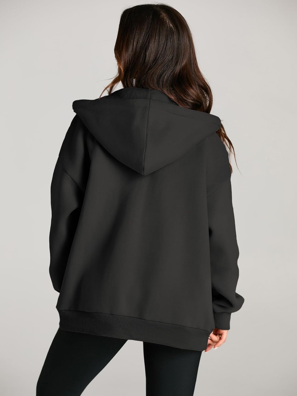 Women's Drawstring Zip Up Cute Hoodies Fall Jacket Oversized Casual Sweatshirts with Pocket
