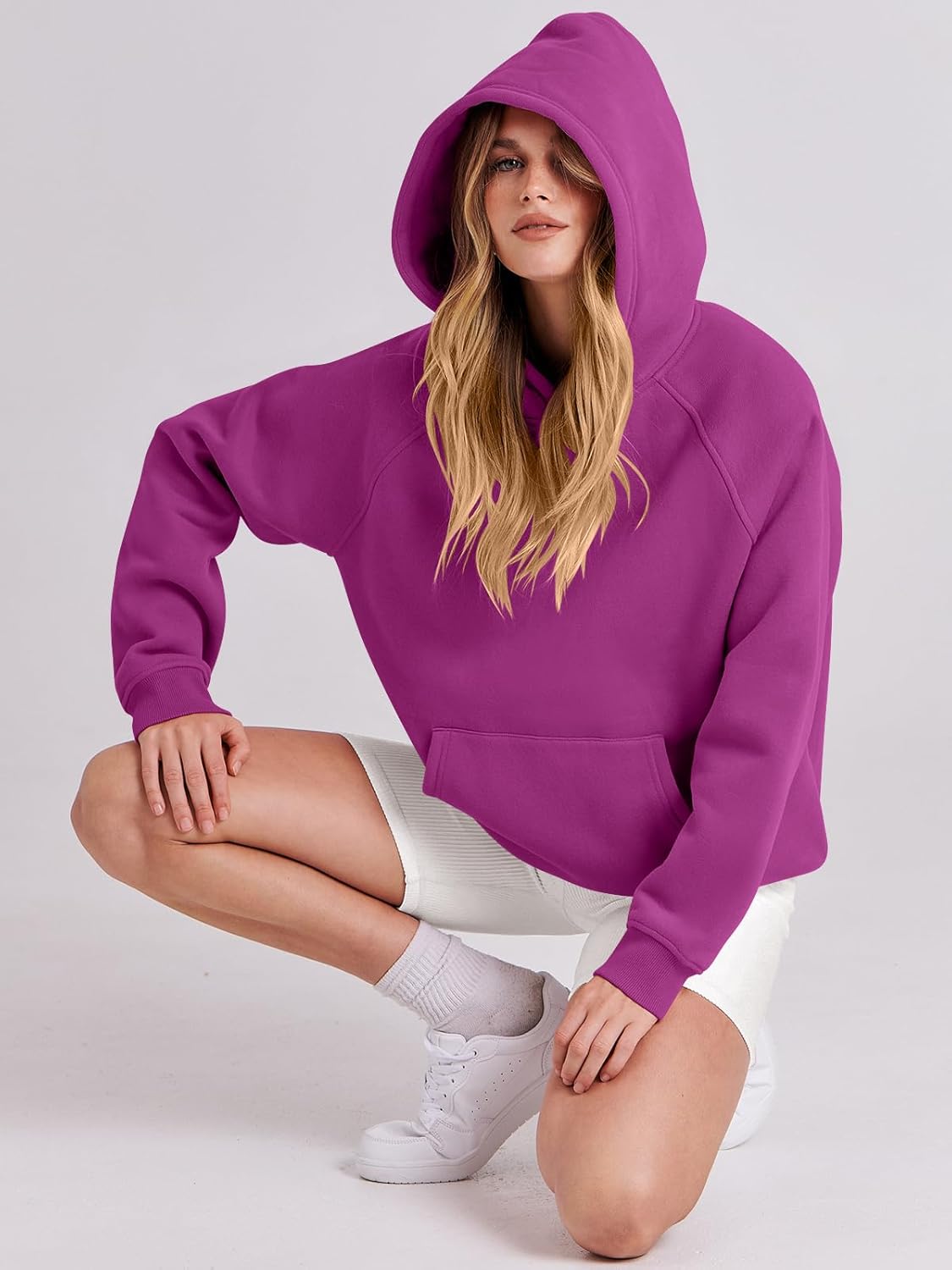 Women Hoodies Oversized Fleece Long Sleeve Comfy Casual Basic Pullover Sweatshirts 2025 Fall Outfits Y2K Clothes