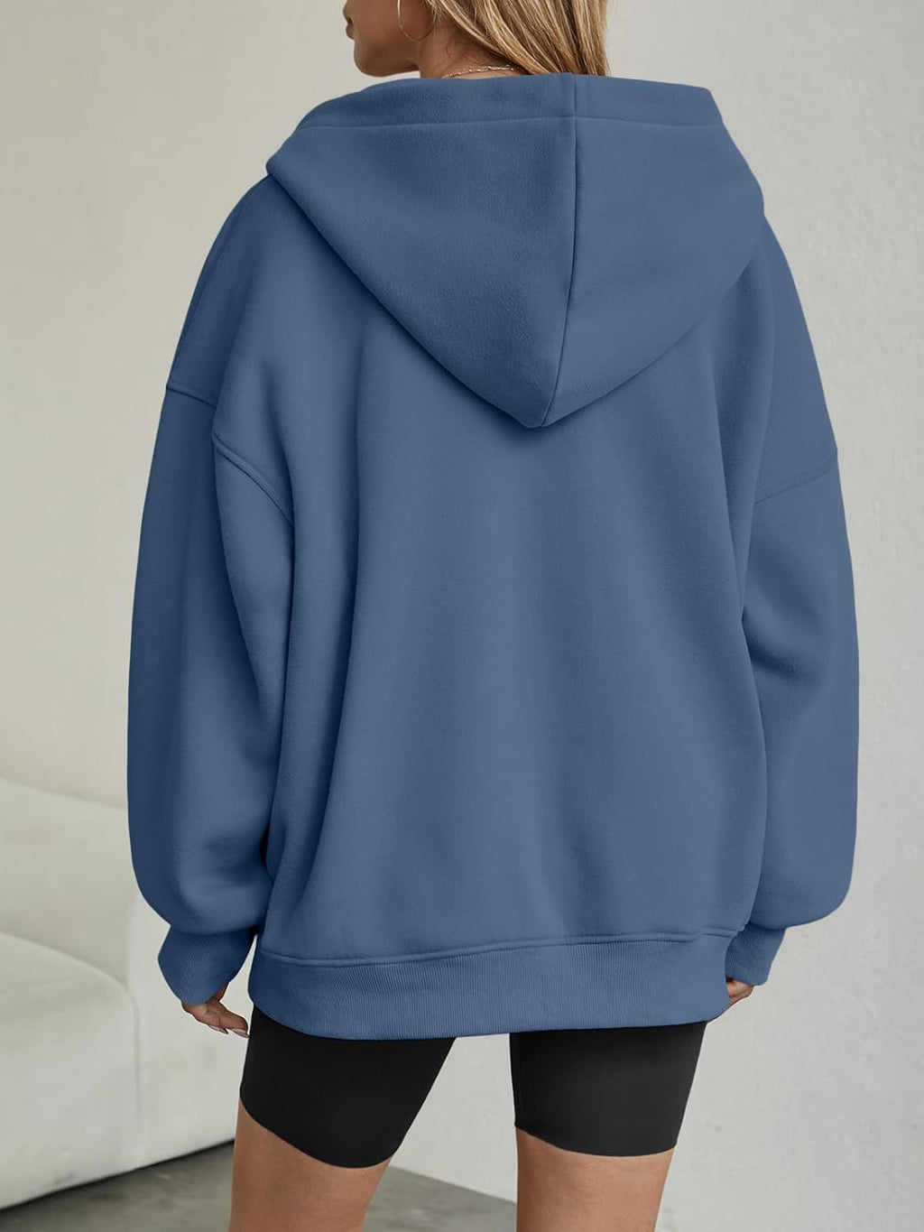 Womens Oversized V Neck Hoodies with Thumb Hole Pullover Sweatshirts Y2k Clothes Fall Fashion Outfits 2025