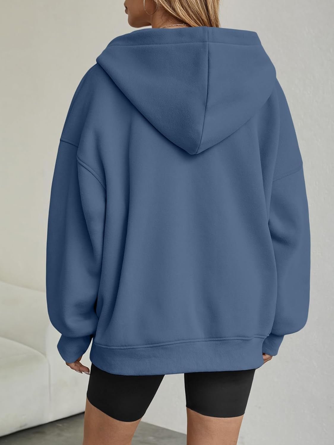 Womens Oversized V Neck Hoodies with Thumb Hole Pullover Sweatshirts Y2k Clothes Fall Fashion Outfits 2025